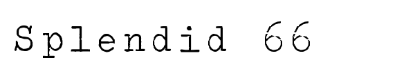 Splendid 66 font