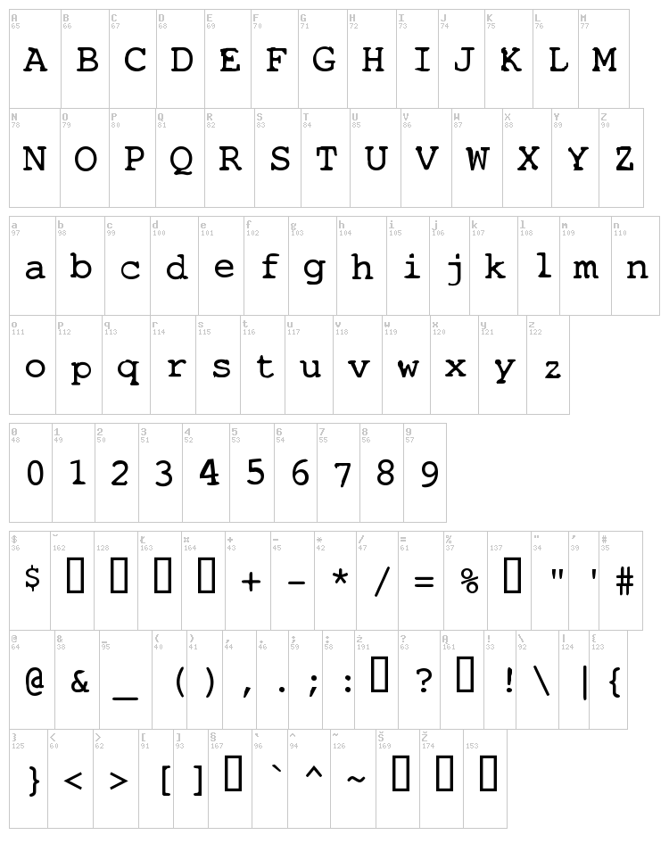 Stalker font map