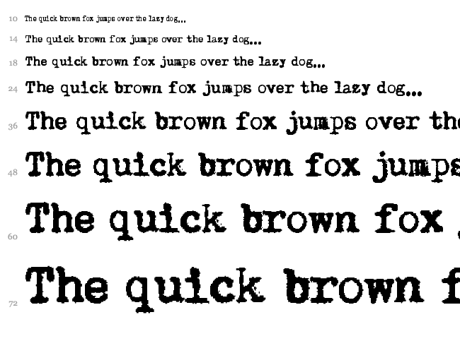 SuperKeys font waterfall