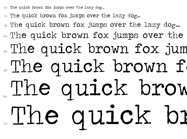 Traveling Typewriter font waterfall