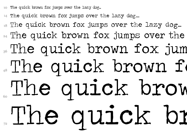 Traveling Typewriter font waterfall