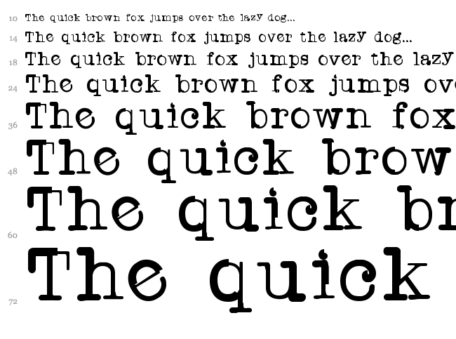 TWriter font waterfall