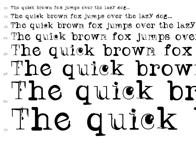 TWriter font waterfall