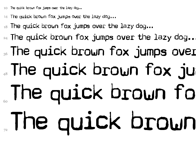 Typewriter - a602 font waterfall