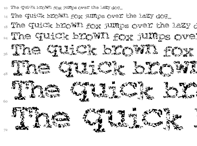 Typewriter from Hell font waterfall