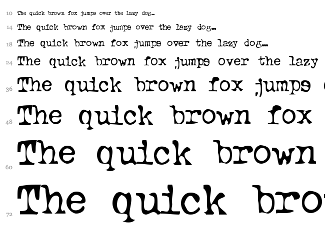 Typewriter Oldstyle font waterfall