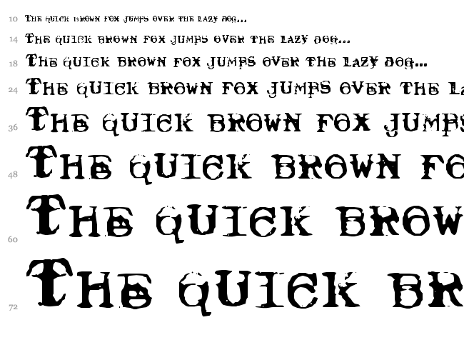 Typewriter Royal 200 font waterfall