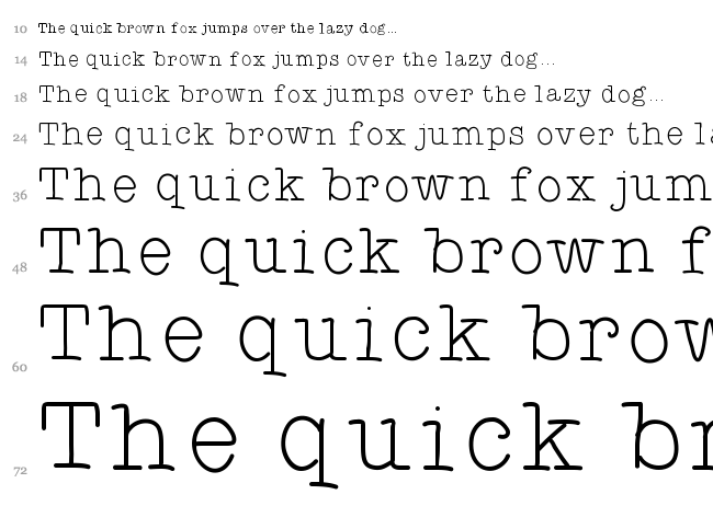 Typewriter Hand font waterfall
