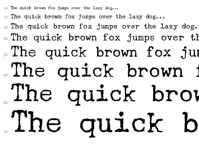 Underwood Champion font waterfall
