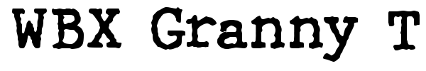 WBX Granny T font