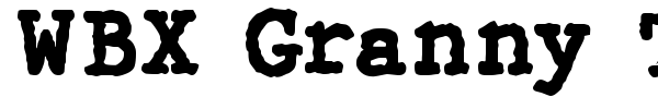 WBX Granny T font preview