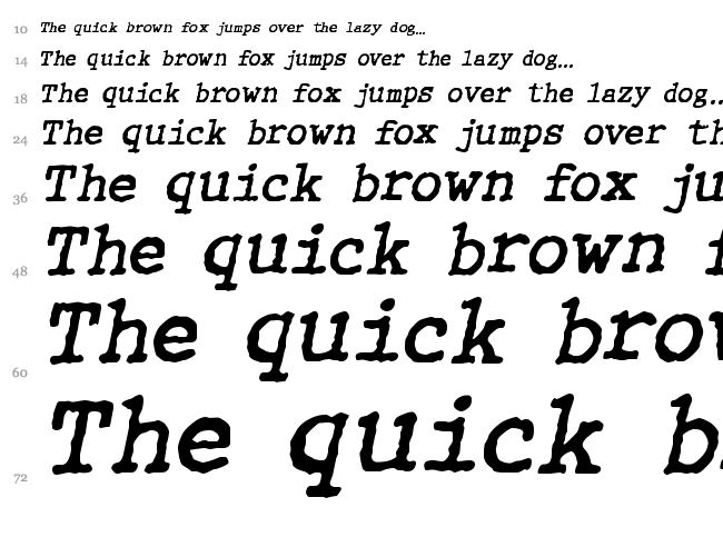 WBX Granny T font waterfall