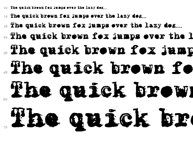 X-Classified font waterfall