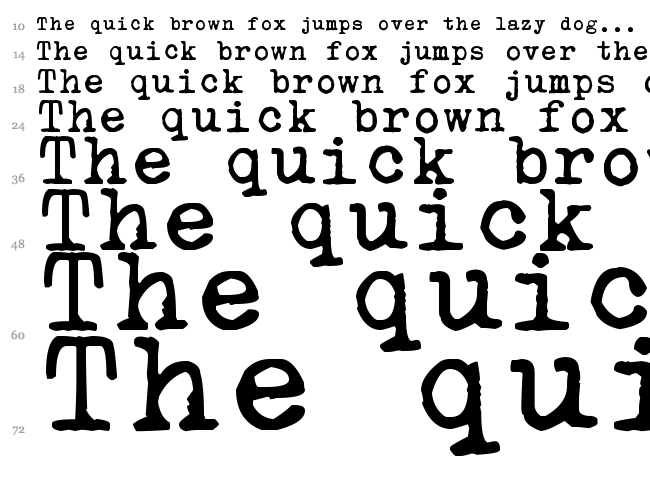 zai Olivetti-Underwood Studio 21 Typewriter font waterfall