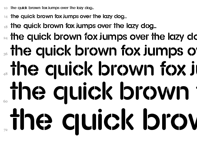 AG Stencil font waterfall