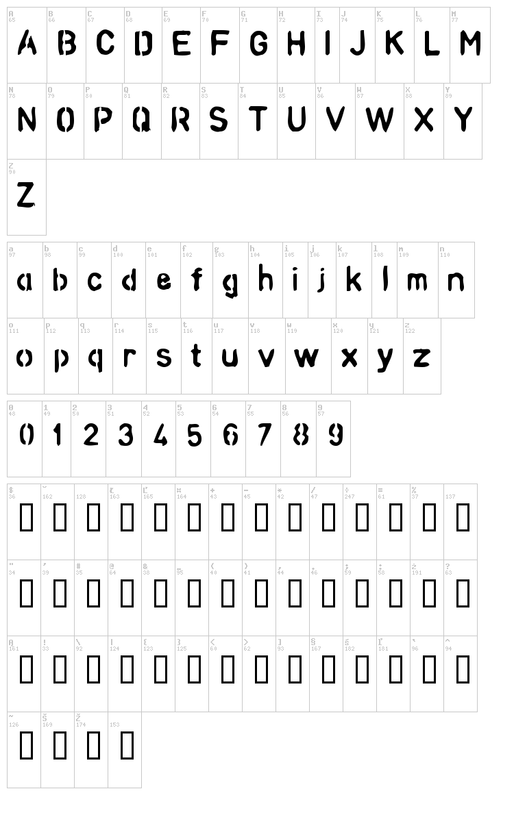 Analog font map