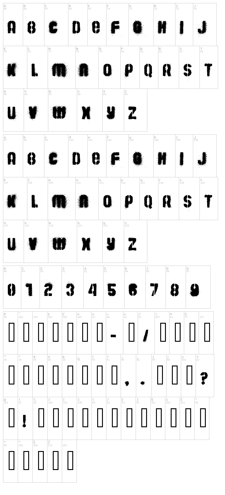 Barrio 30 font map