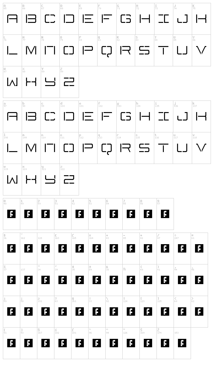 Battlecry font map
