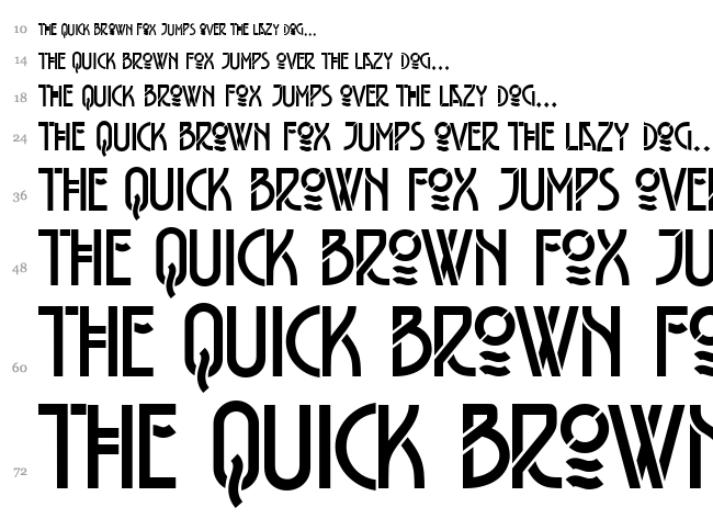 Belladona Stencil font waterfall