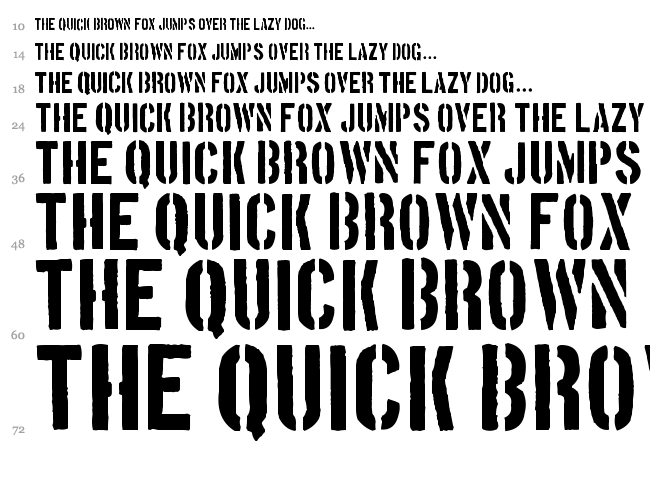 Boston Traffic font waterfall
