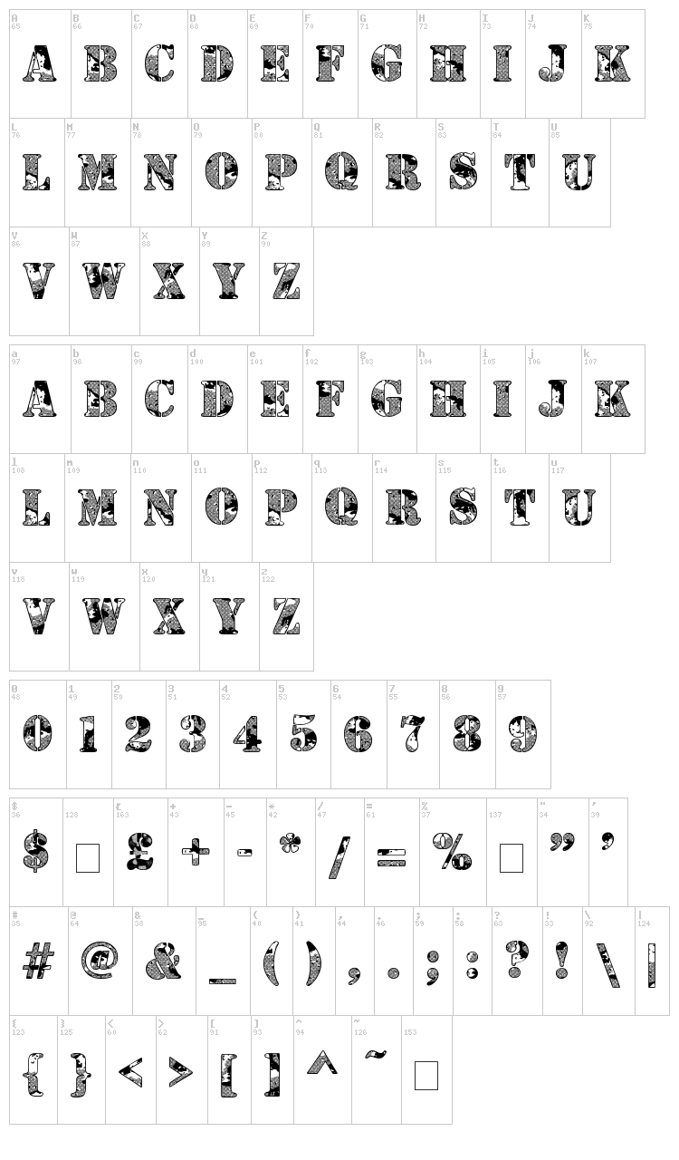 Camouflage font map