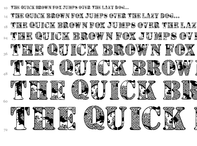 Camouflage font waterfall