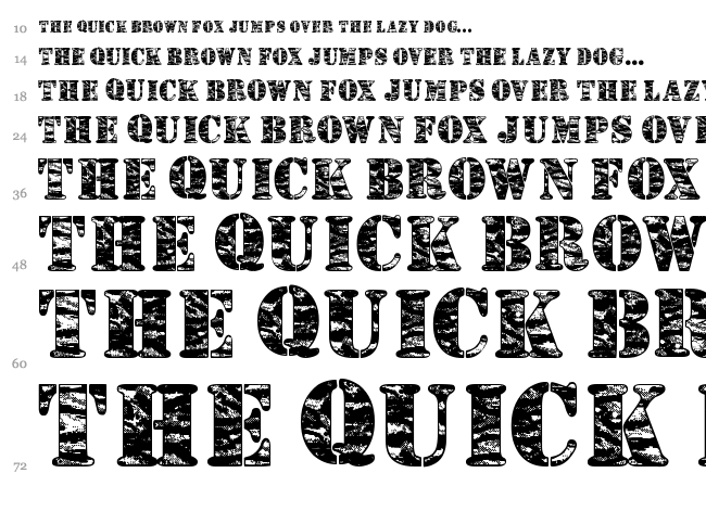 Camouflage font waterfall