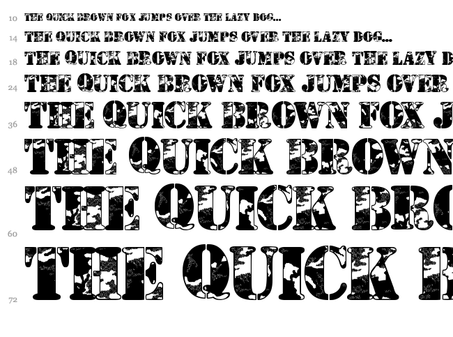 Camouflage font waterfall
