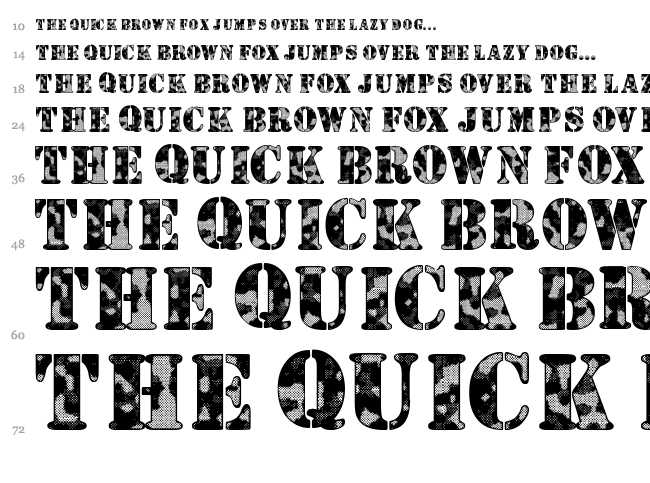 Camouflage font waterfall