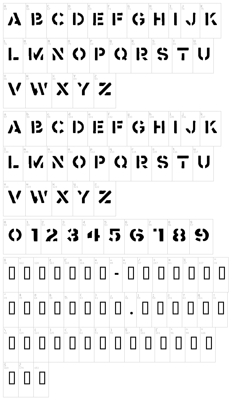 Crass font map