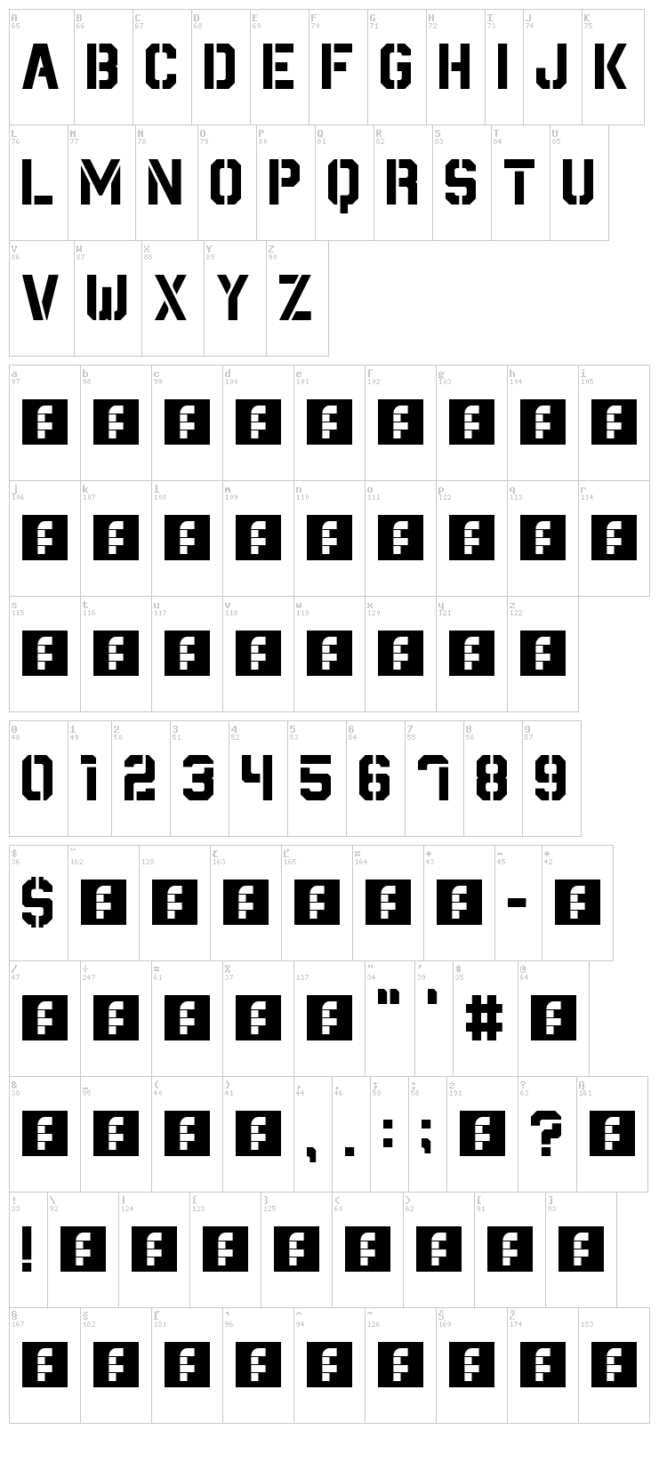 Destructive font map
