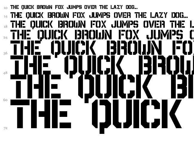 Destructive font waterfall