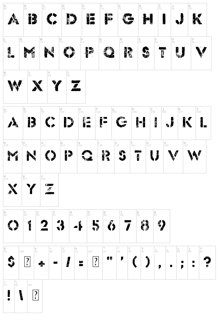 Dock 51 font map
