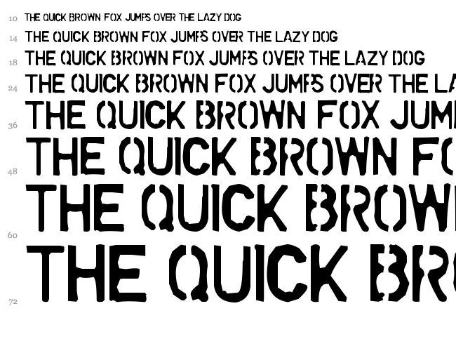 Dollar Store Stencil font waterfall