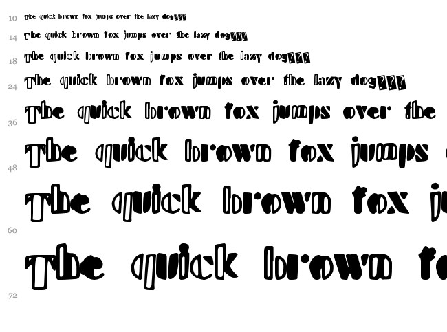 Handy Stencil font waterfall
