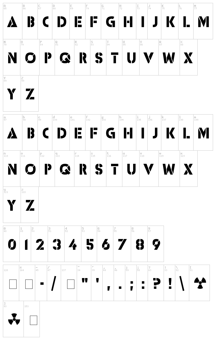 ICBM SS-20/25 font map