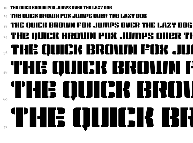 Kensuco Stencil G font waterfall