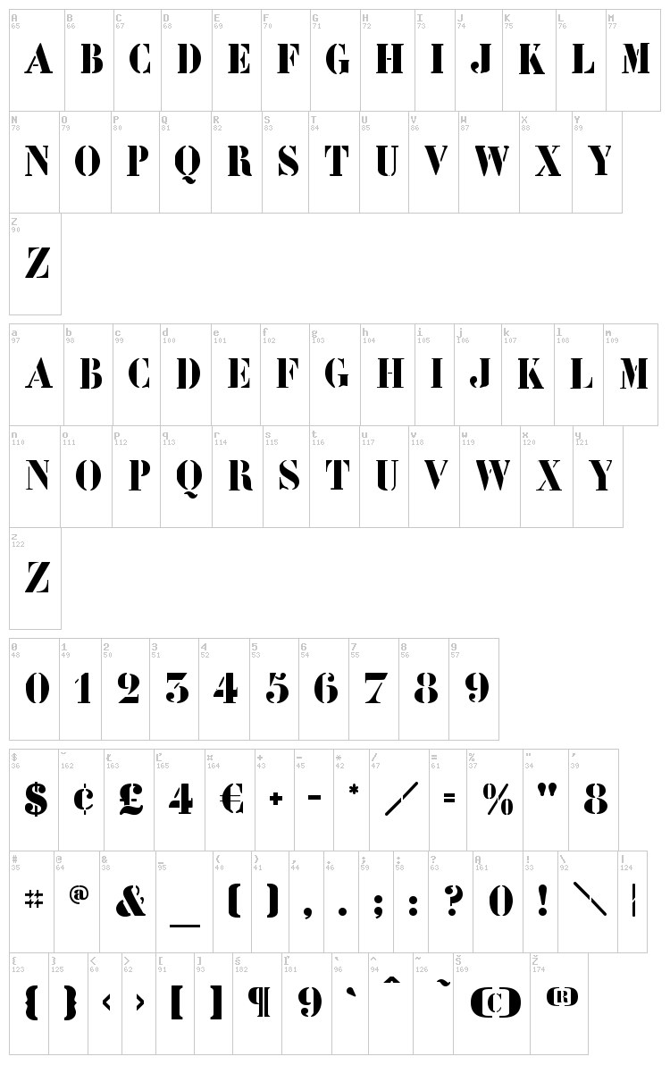LeArchitect font map