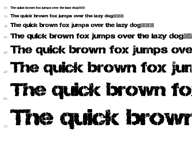 Lost Type font waterfall