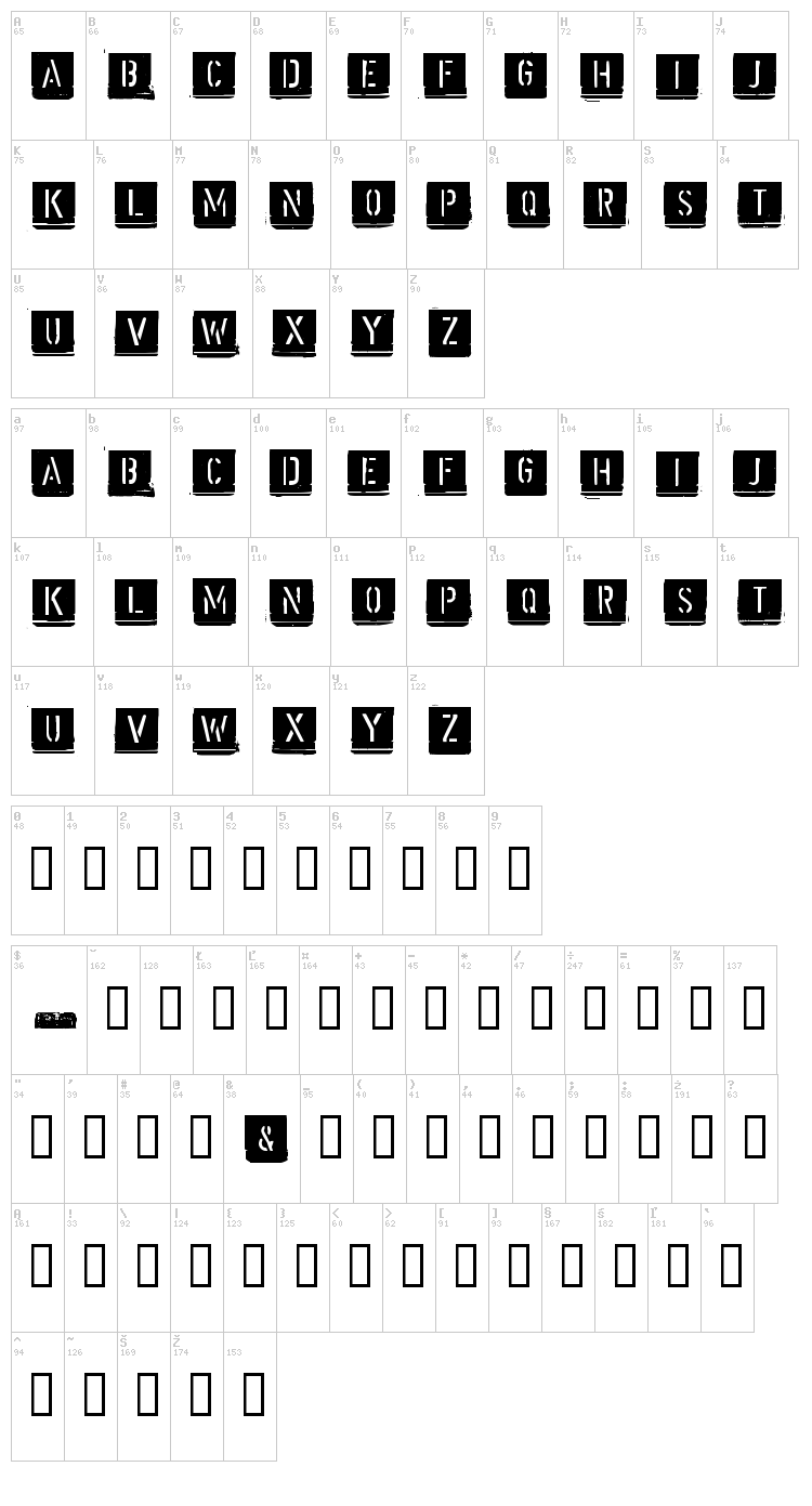 Malermeister font map