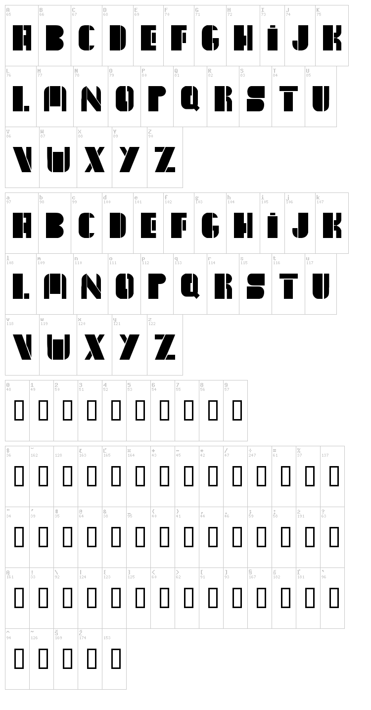 New York Sanj font map
