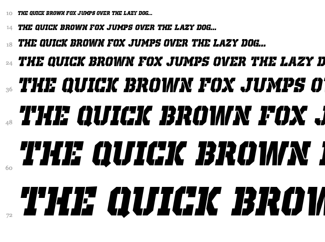 Old School United Stencil font waterfall