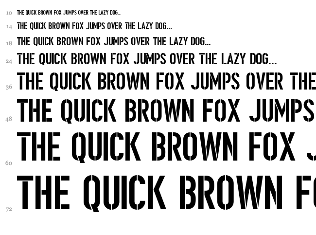 Ombudsman Stencil font waterfall