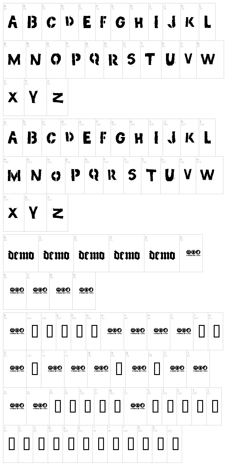 Pig font map
