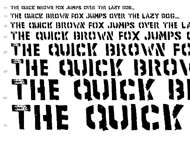 Product font waterfall