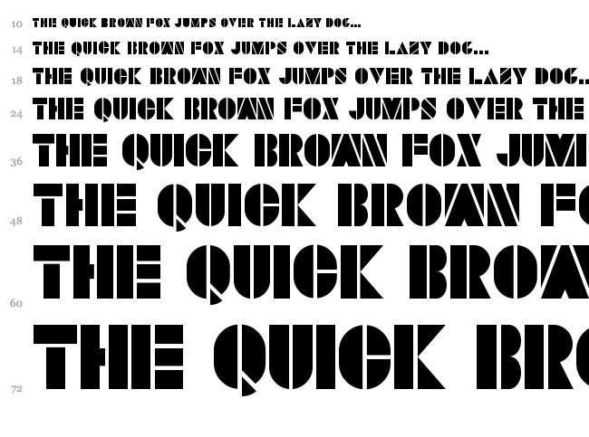 Savaro Stencil font waterfall