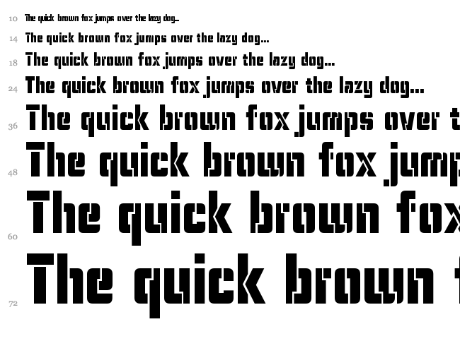 Stencil Camera font waterfall