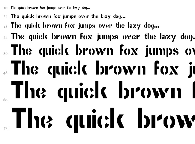 Stencil Gothic font waterfall