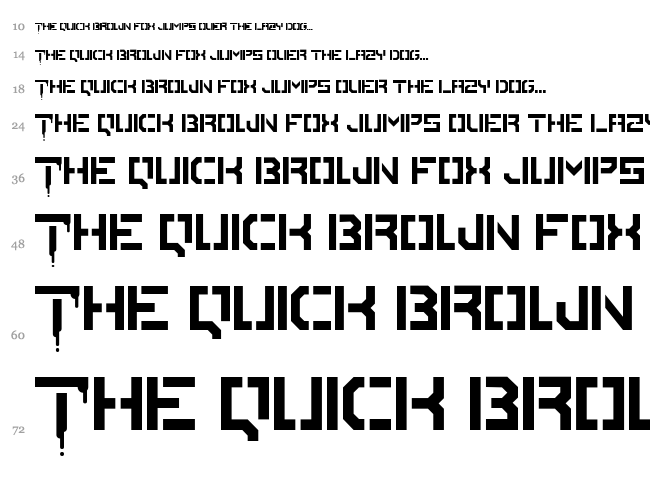 Stencile Or Die font waterfall