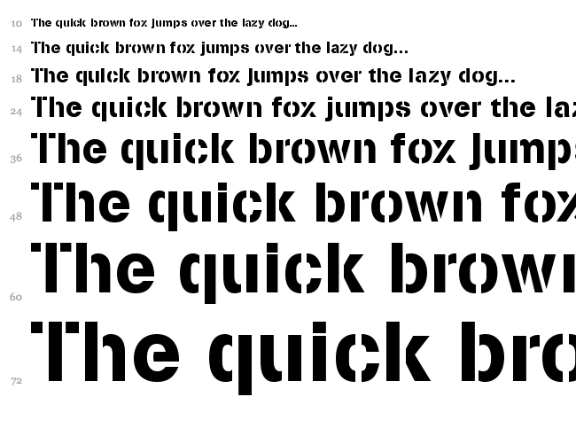 Stencilia font waterfall